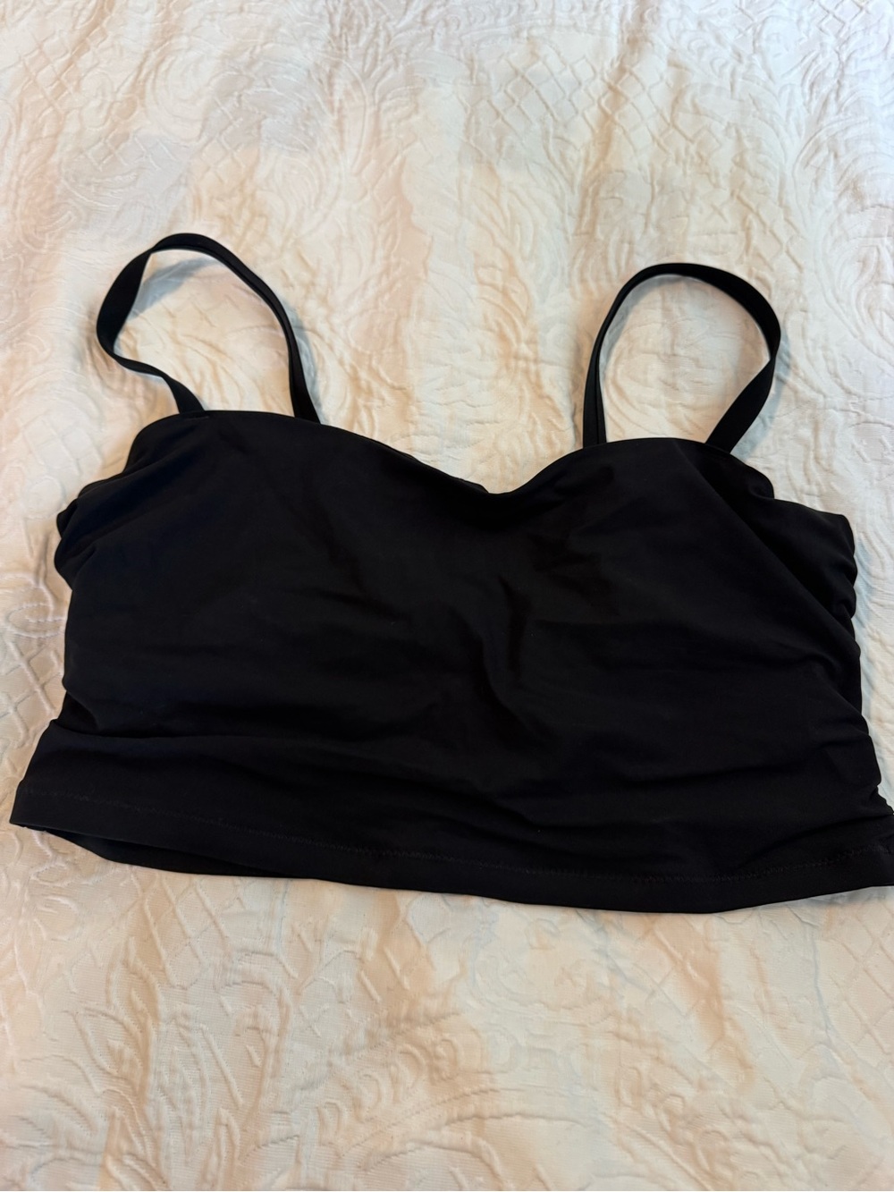 Athleta Black Bikini Tankini Swim Top Bra Sized 36D/DD Underwire Adjustable Stra
